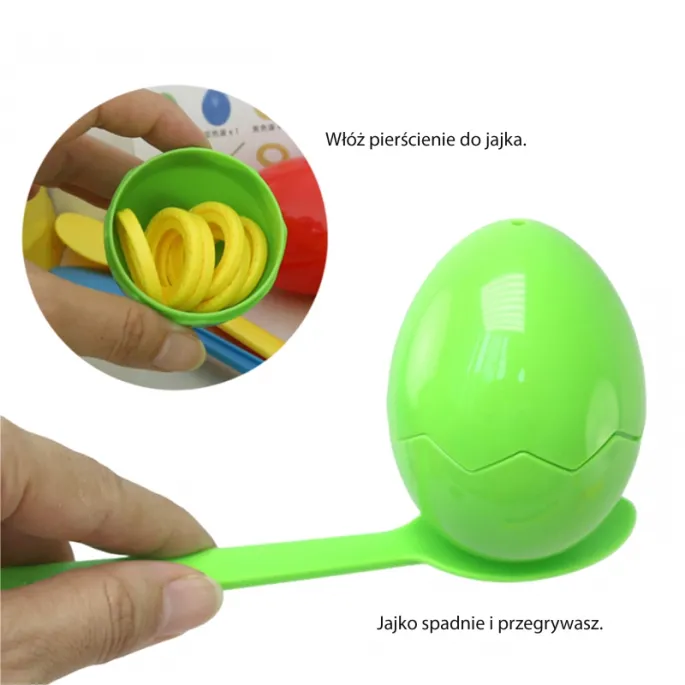 Kolorowe jajka w grze rozwijającej koordynację ruchową