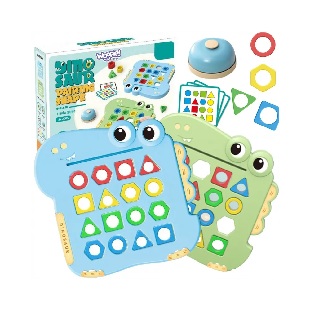 WOOPIE Układanka Montessori Dinozaur Gra Zręcznościowa Dopasuj Kształty