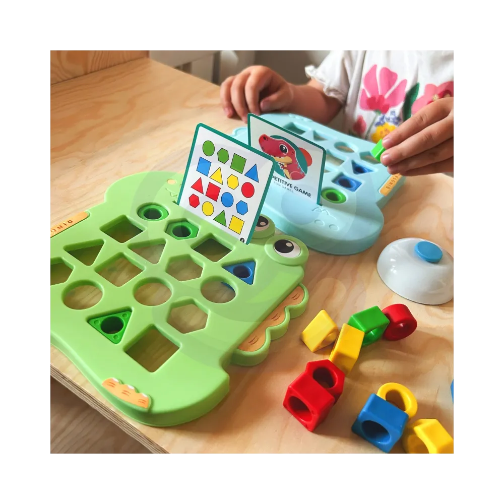 WOOPIE Układanka Montessori Dinozaur Gra Zręcznościowa Dopasuj Kształty