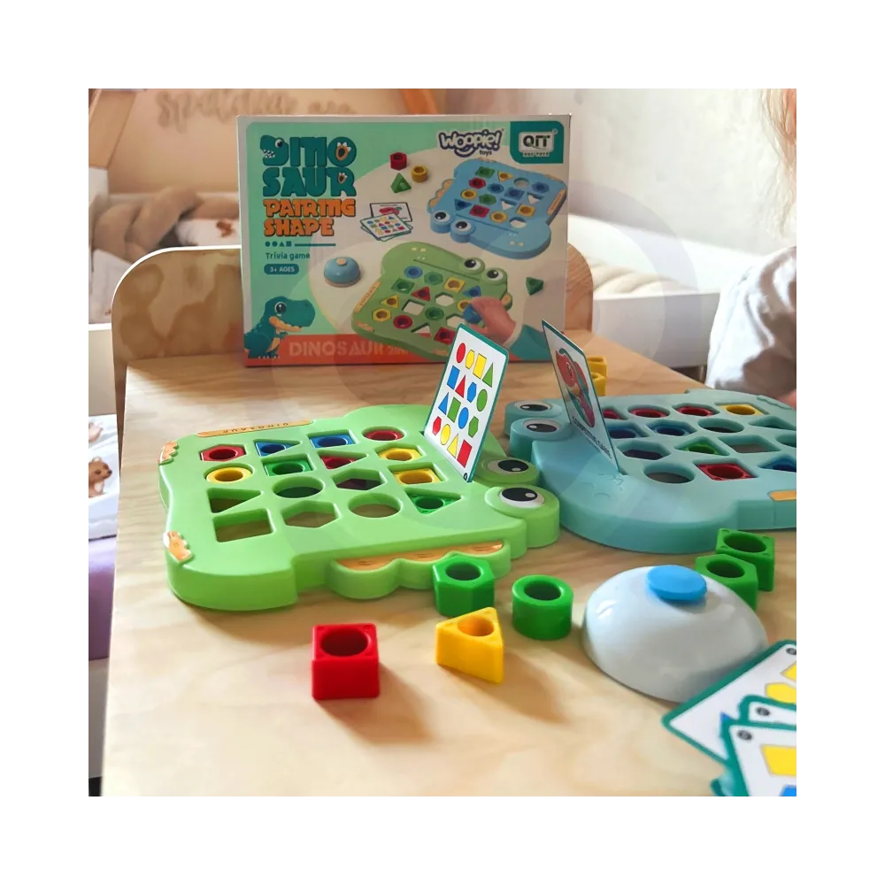 WOOPIE Układanka Montessori Dinozaur Gra Zręcznościowa Dopasuj Kształty