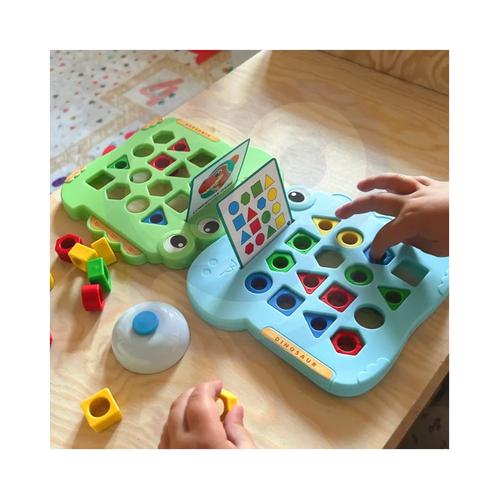 WOOPIE Układanka Montessori Dinozaur Gra Zręcznościowa Dopasuj Kształty