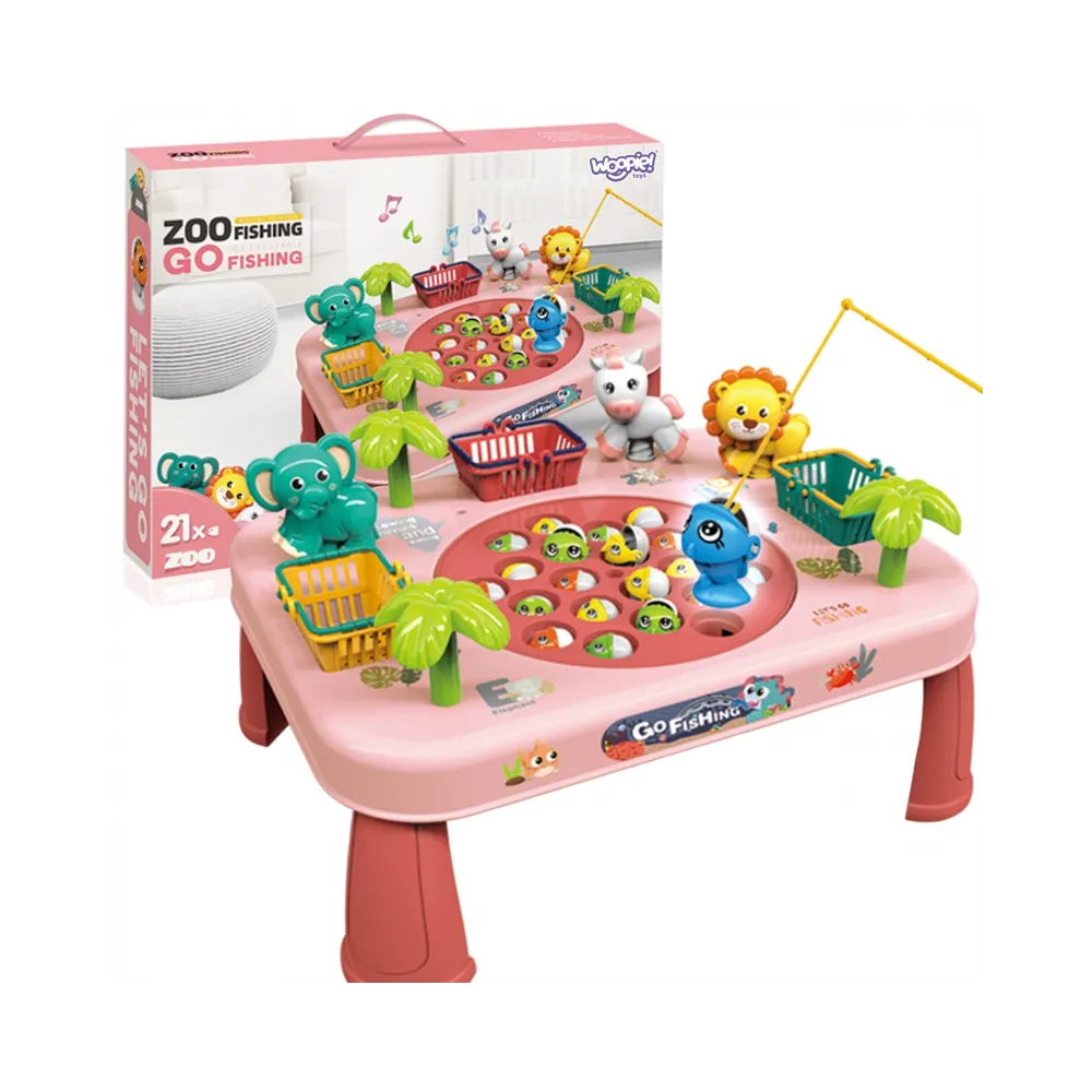 WOOPIE Gra Zręcznościowa Łowienie Ryb Interaktywny Stolik Różowy