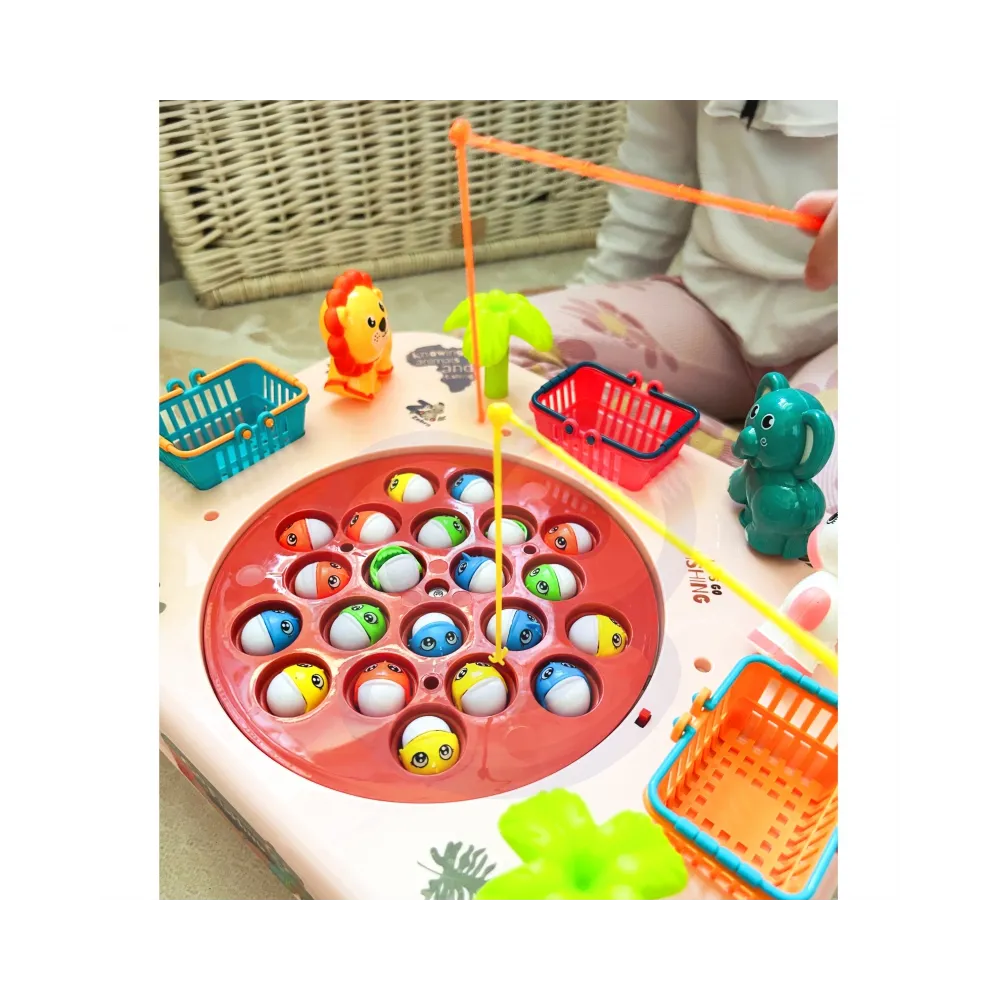 WOOPIE Gra Zręcznościowa Łowienie Ryb Interaktywny Stolik Różowy