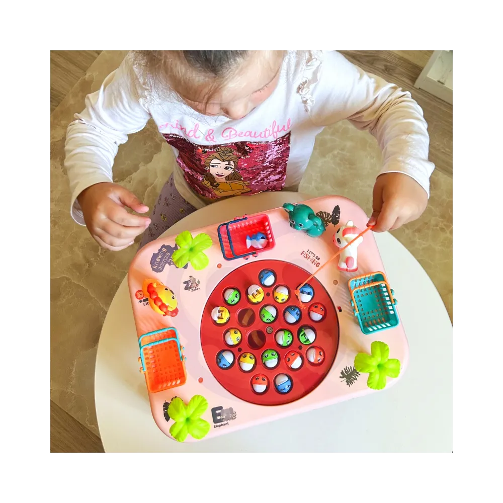 WOOPIE Gra Zręcznościowa Łowienie Ryb Interaktywny Stolik Różowy