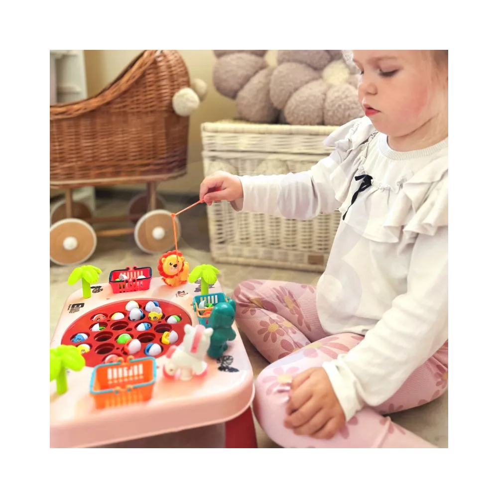 WOOPIE Gra Zręcznościowa Łowienie Ryb Interaktywny Stolik Różowy