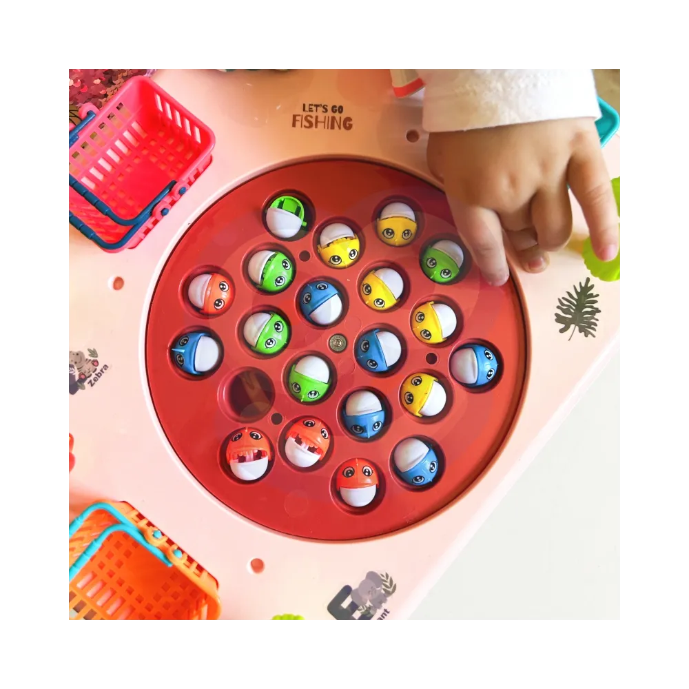 WOOPIE Gra Zręcznościowa Łowienie Ryb Interaktywny Stolik Różowy