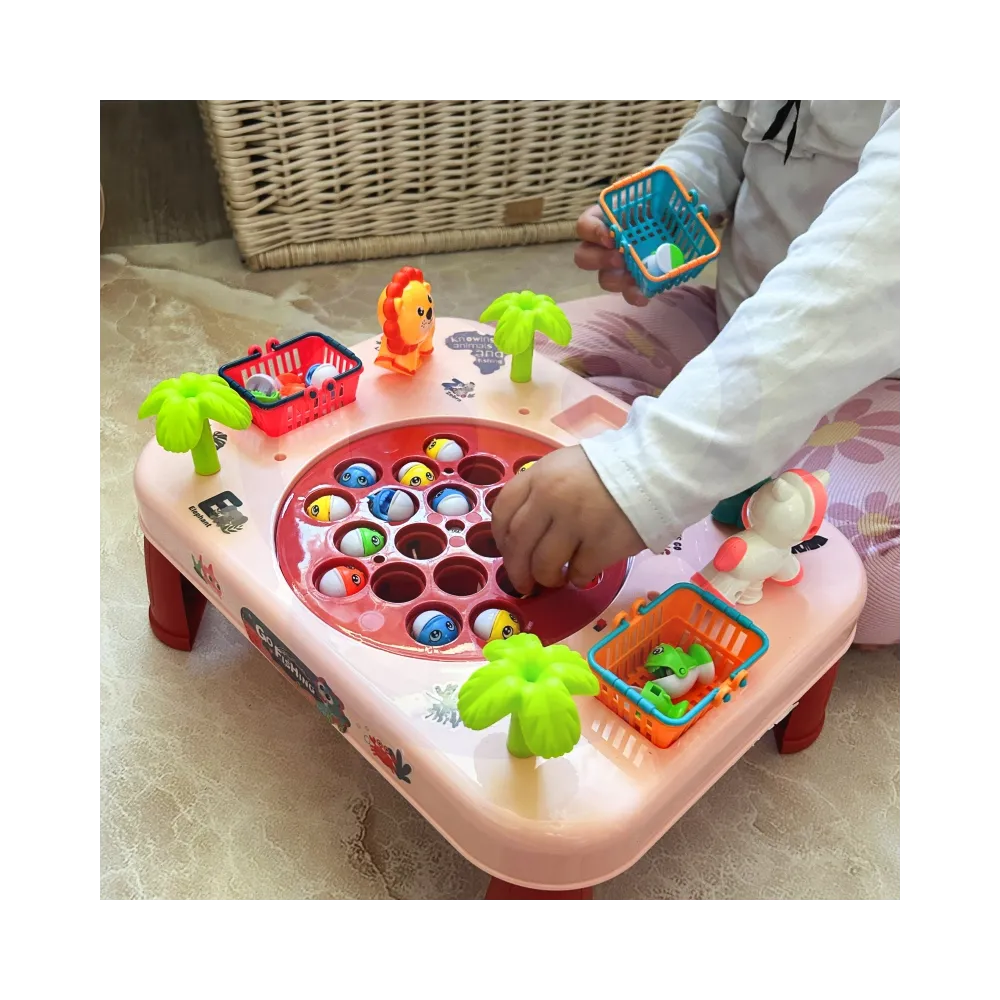 WOOPIE Gra Zręcznościowa Łowienie Ryb Interaktywny Stolik Różowy