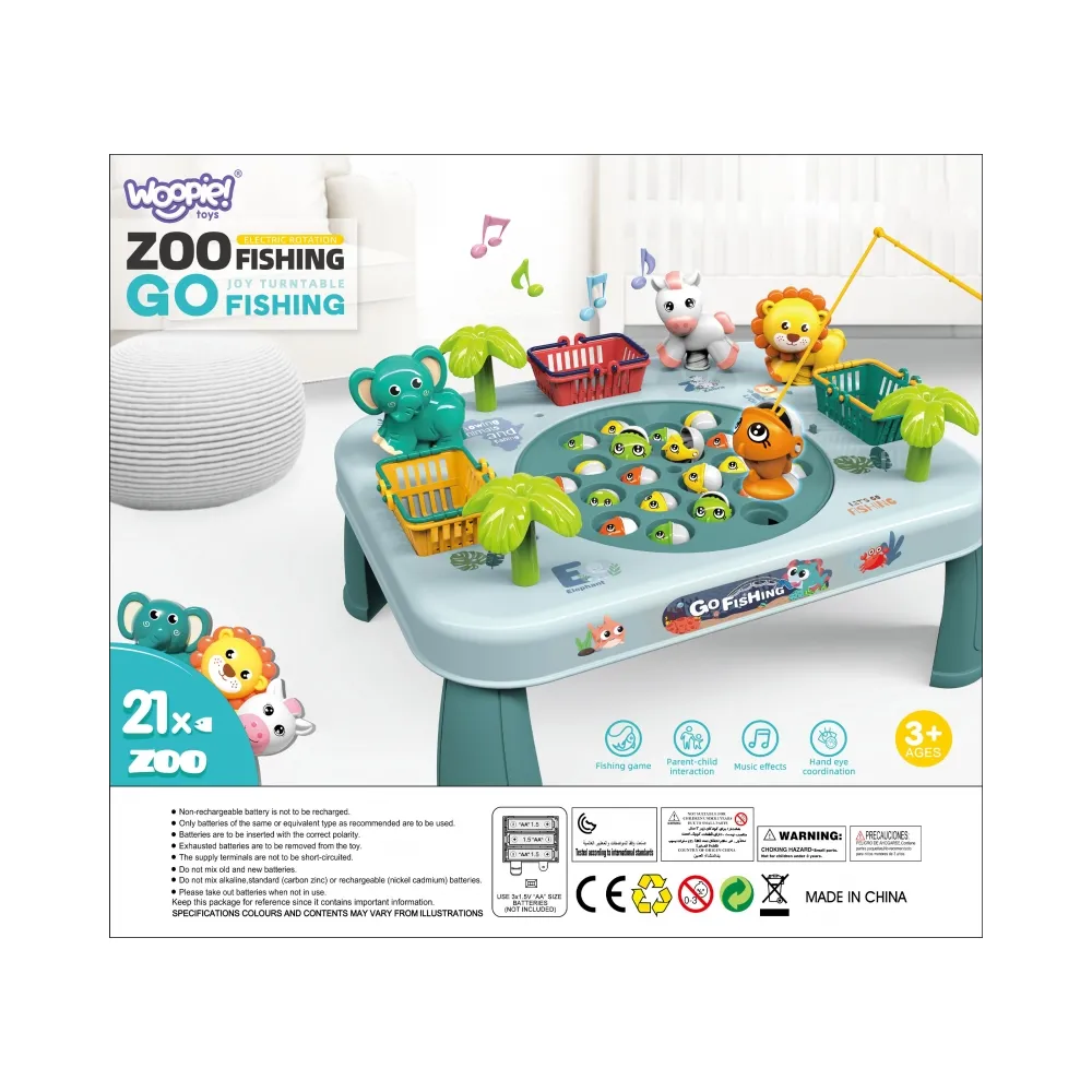 WOOPIE Gra Zręcznościowa Łowienie Ryb Interaktywny Stolik Zielony