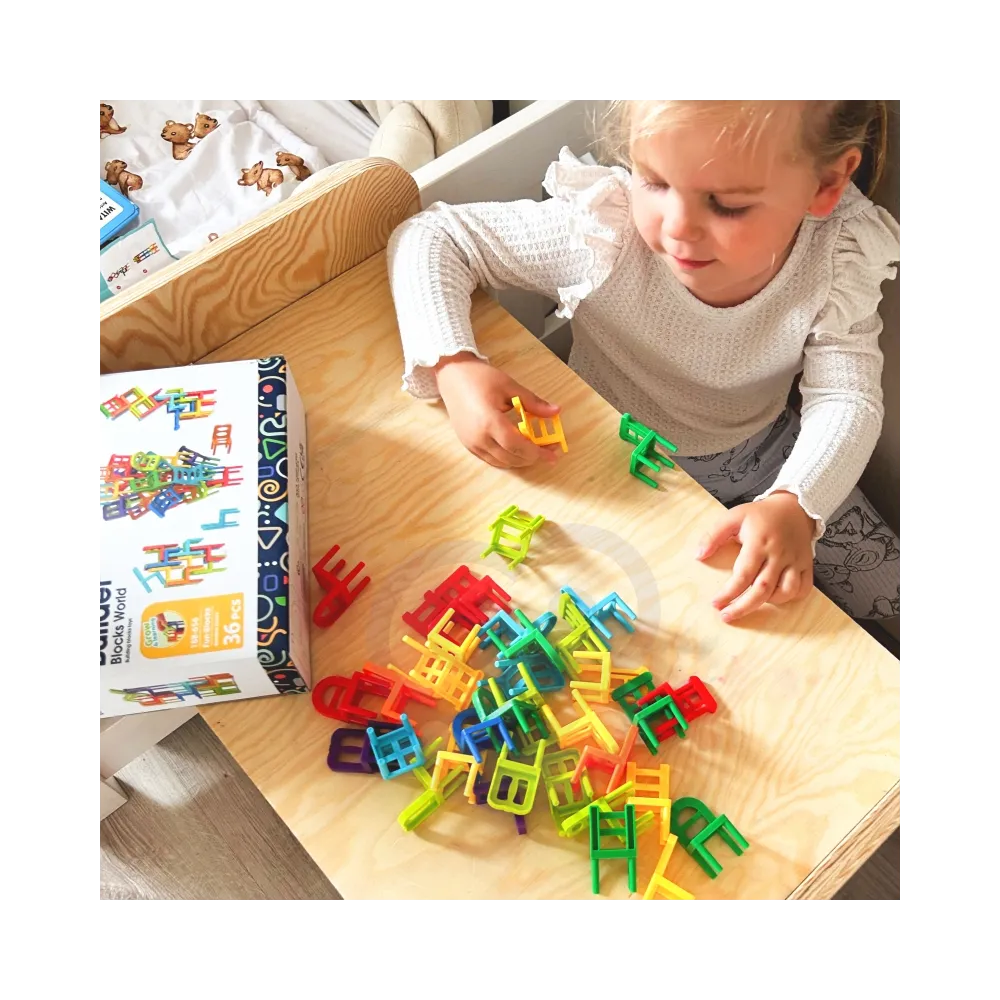 WOOPIE Gra Zręcznościowa Układanka Klocków Balansujące Krzesła 36 el.