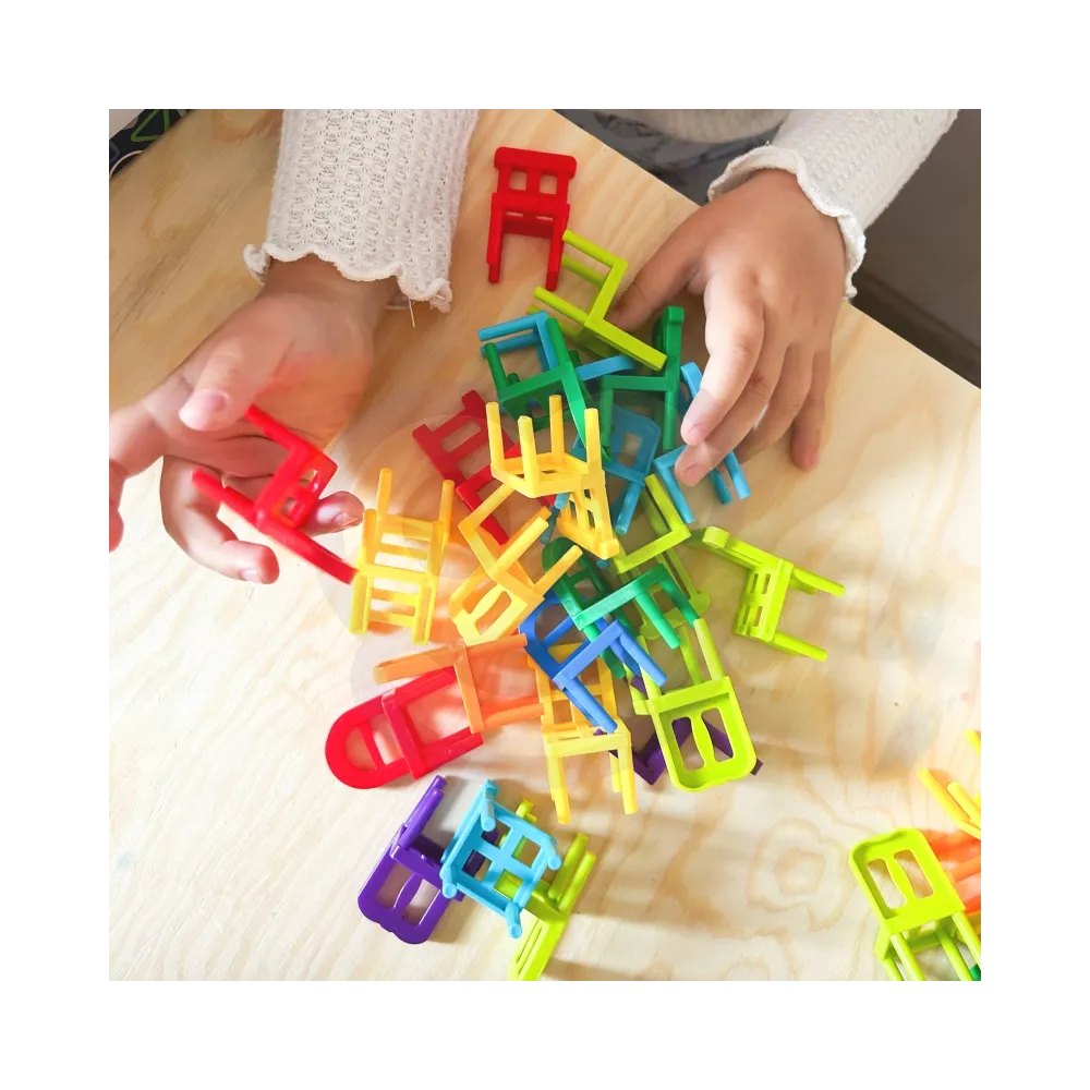 WOOPIE Gra Zręcznościowa Układanka Klocków Balansujące Krzesła 36 el.