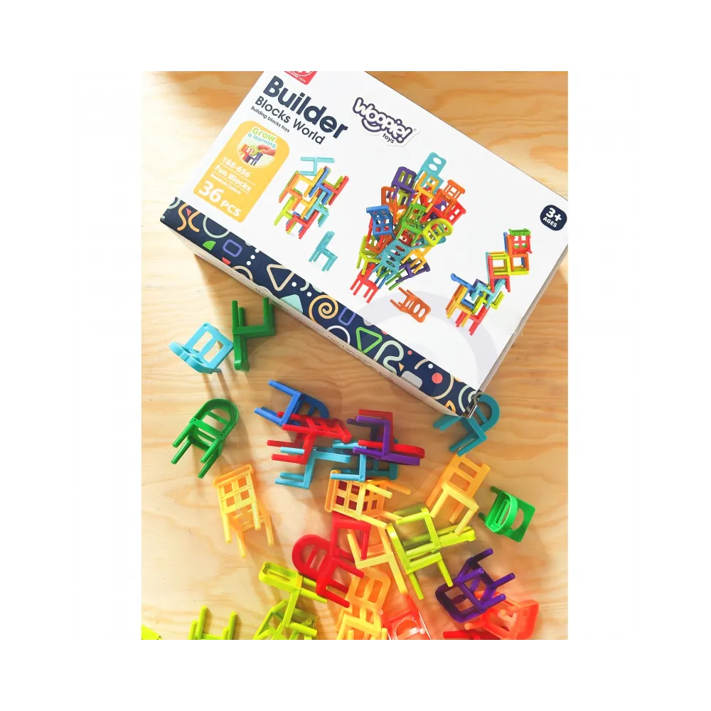 WOOPIE Gra Zręcznościowa Układanka Klocków Balansujące Krzesła 36 el.