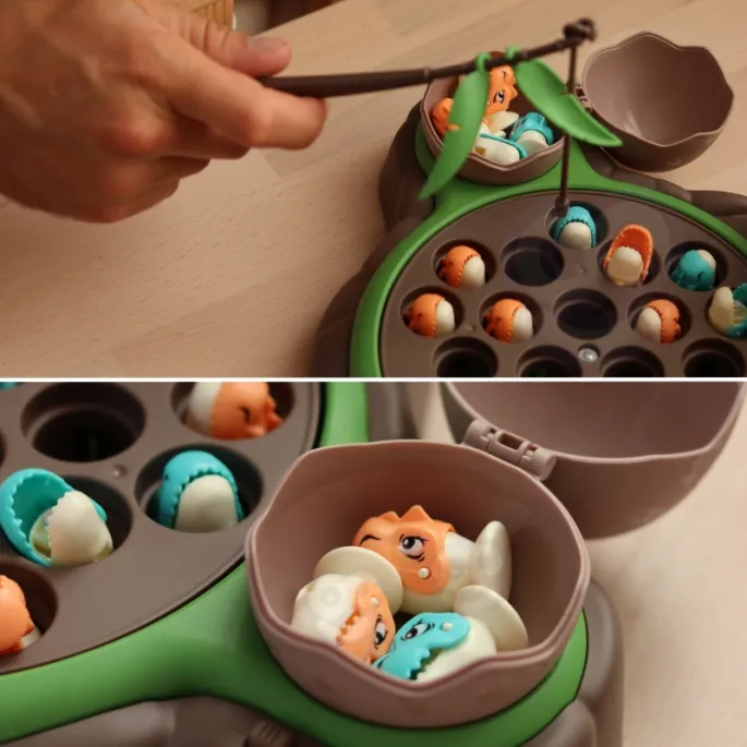 Podstawowa gra edukacyjna dla dzieci z dinozaurami.