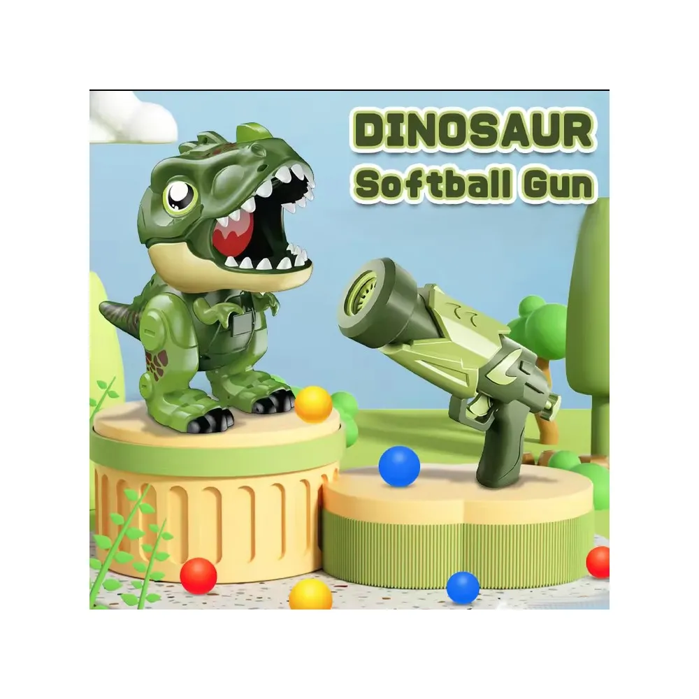 WOOPIE Interaktywny Pistolet na Piankowe Kulki + Dinozaur Wyrzutnia
