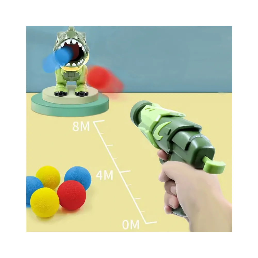 WOOPIE Interaktywny Pistolet na Piankowe Kulki + Dinozaur Wyrzutnia