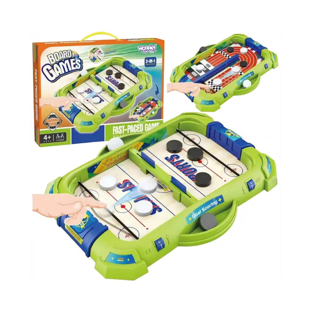 WOOPIE Gra Zręcznościowa 2w1 Mini Hokej Wyścigi