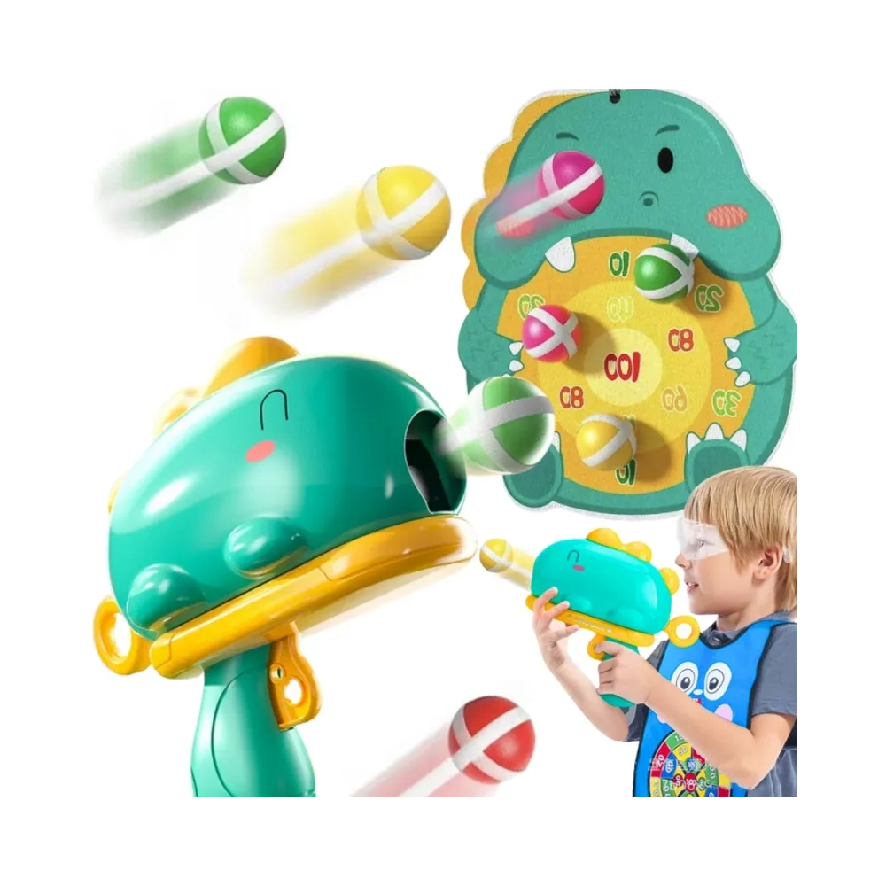 WOOPIE Gra w Rzutki Dart Pistolet Dinozaur na Kulki Rzepy Tarcza Punkty Strzelanie