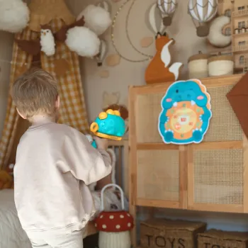 WOOPIE Gra w Rzutki Dart Pistolet Dinozaur na Kulki Rzepy Tarcza Punkty Strzelanie