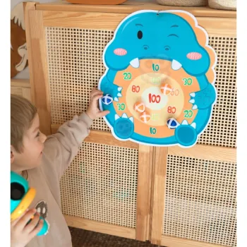 WOOPIE Gra w Rzutki Dart Pistolet Dinozaur na Kulki Rzepy Tarcza Punkty Strzelanie