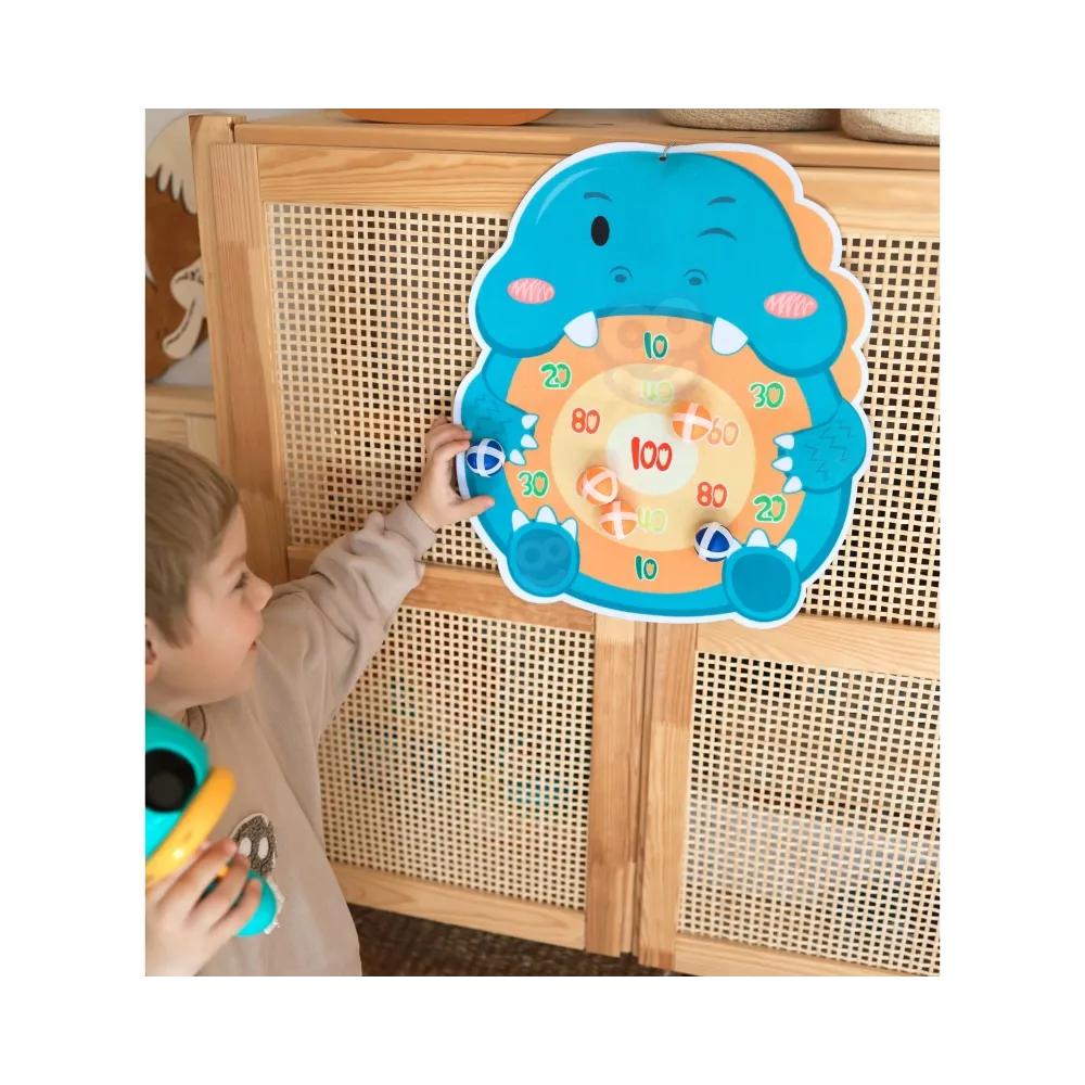 WOOPIE Gra w Rzutki Dart Pistolet Dinozaur na Kulki Rzepy Tarcza Punkty Strzelanie