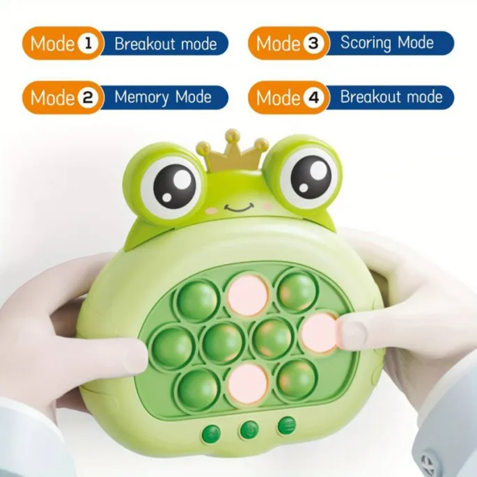 Żabka POP IT rozwija umiejętności manualne i umysłowe.