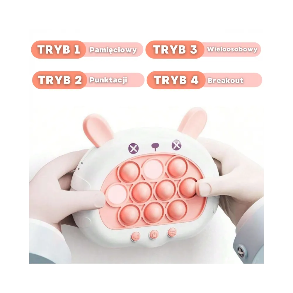 WOOPIE Gra POP IT Elektryczna Antystresowa Zręcznościowa Króliczek