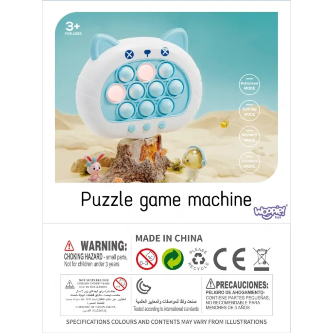 Cztery tryby gry w elektrycznym POP IT Kotek.