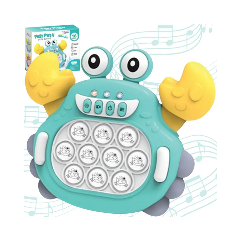 WOOPIE Gra POP IT Elektroniczna Antystresowa Zręcznościowa Krab Zielony