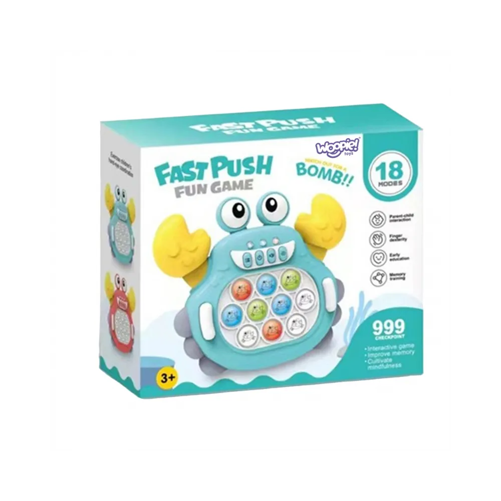 WOOPIE Gra POP IT Elektroniczna Antystresowa Zręcznościowa Krab Zielony