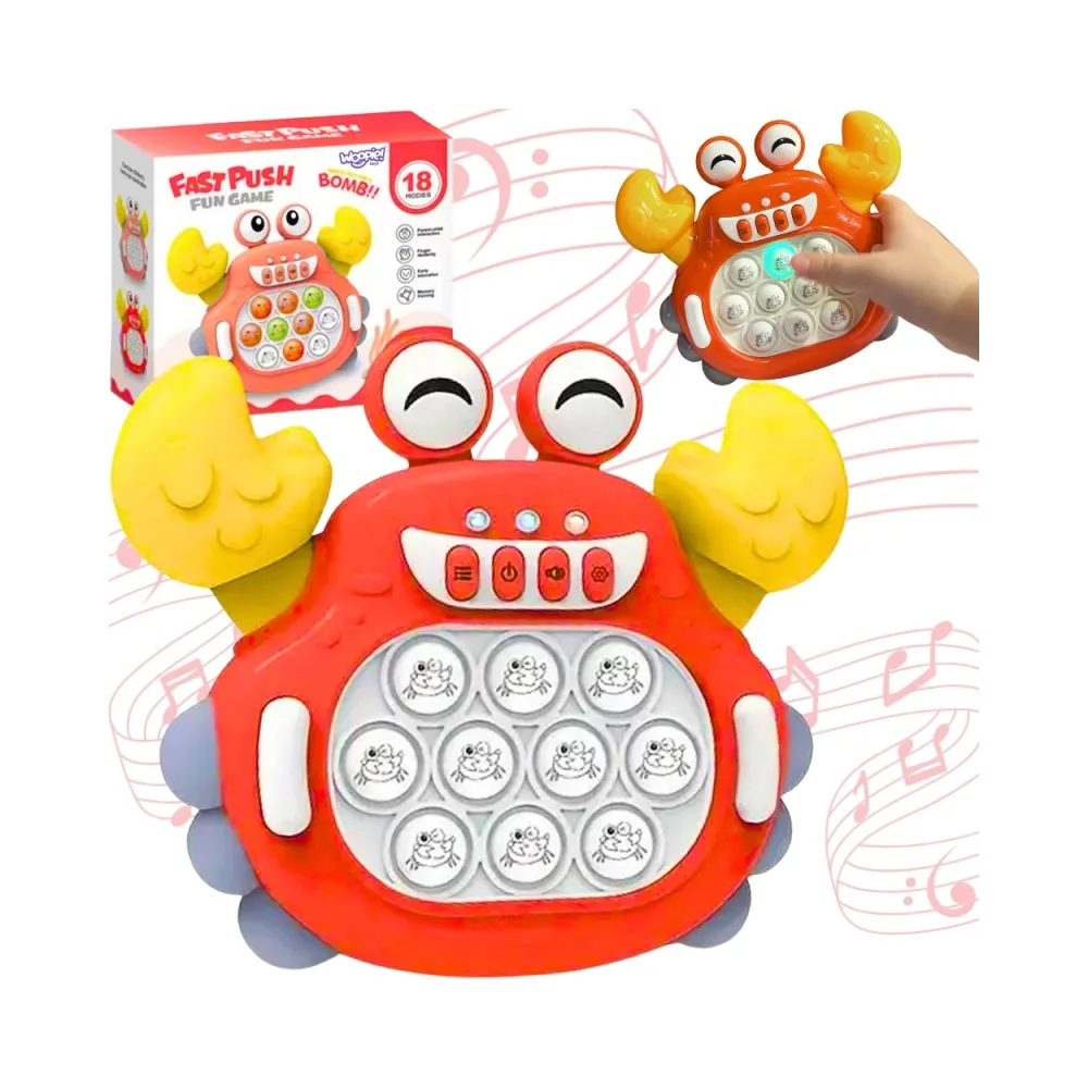 WOOPIE Gra POP IT Elektroniczna Antystresowa Zręcznościowa Krab Czerwony