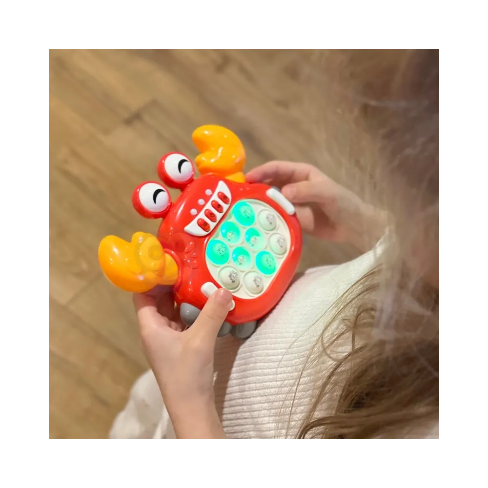 WOOPIE Gra POP IT Elektroniczna Antystresowa Zręcznościowa Krab Czerwony