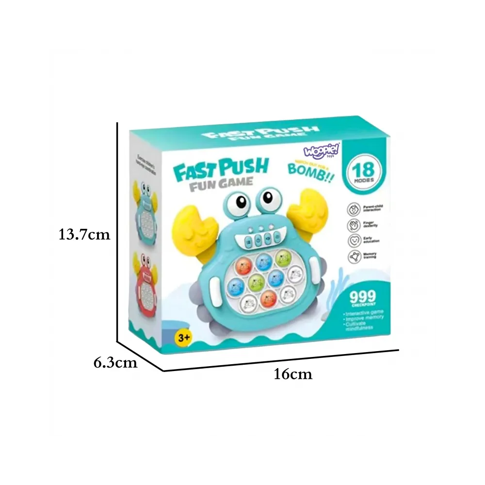 WOOPIE Gra POP IT Elektroniczna Antystresowa Zręcznościowa Krab Czerwony