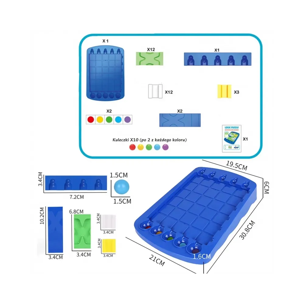 Kolorowe kulki w ekscytującej grze labiryntowej.