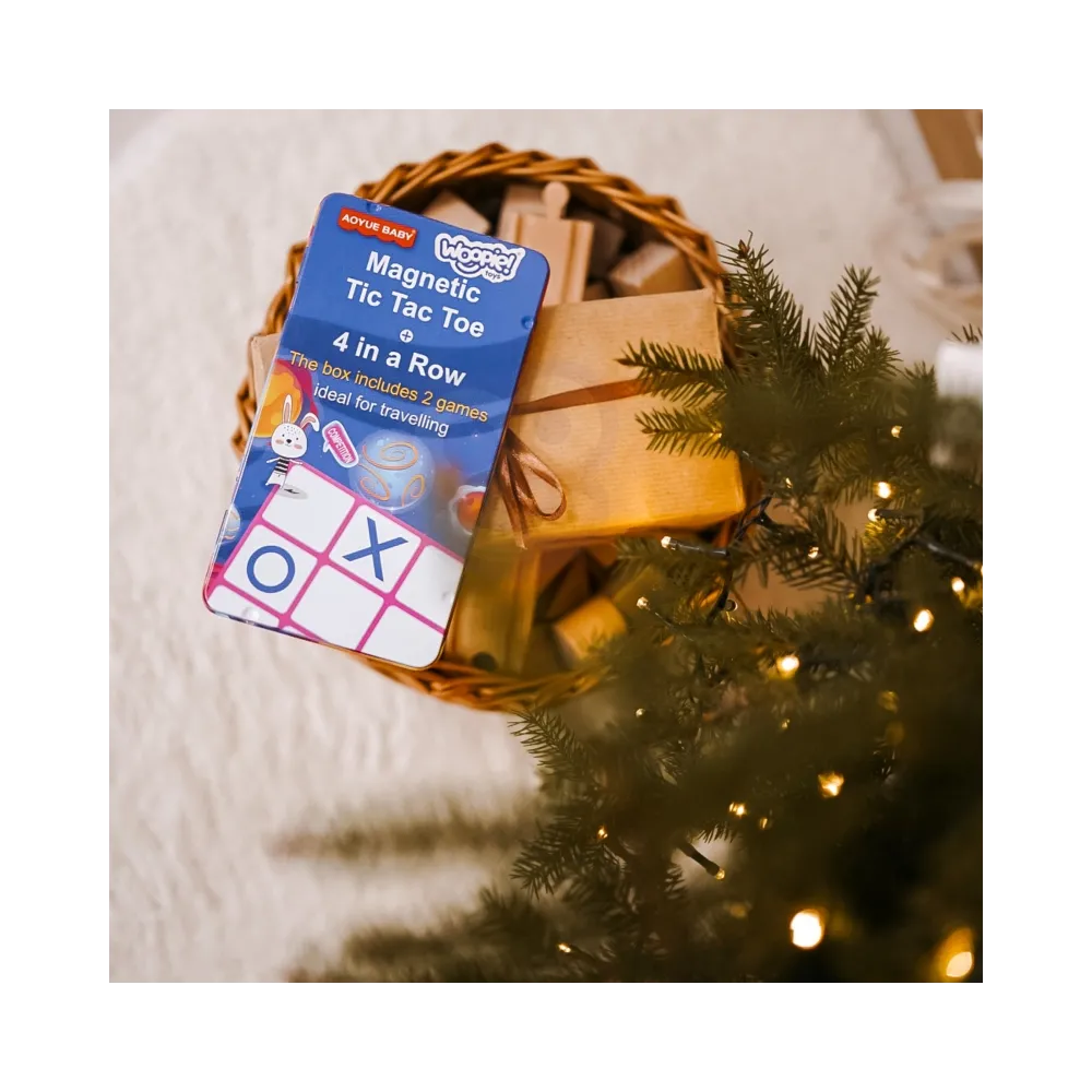 WOOPIE IQ Gra Strategiczna Magnetyczna 2w1 Kółko I Krzyżyk + Gra 4 w Lini MINI