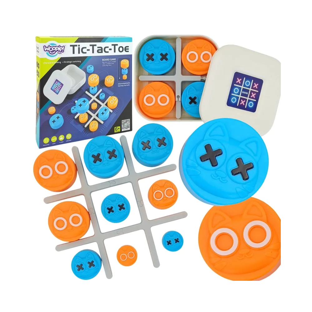 WOOPIE IQ Gra Logiczna Przenośna Kółko i Krzyżyk Kotki w Pudełku