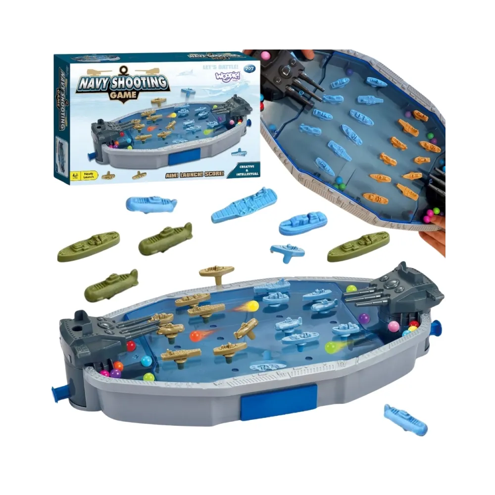 WOOPIE Gra Zręcznościowa "Bitwa Morska" Statki 3D Wyrzutnia Kulek