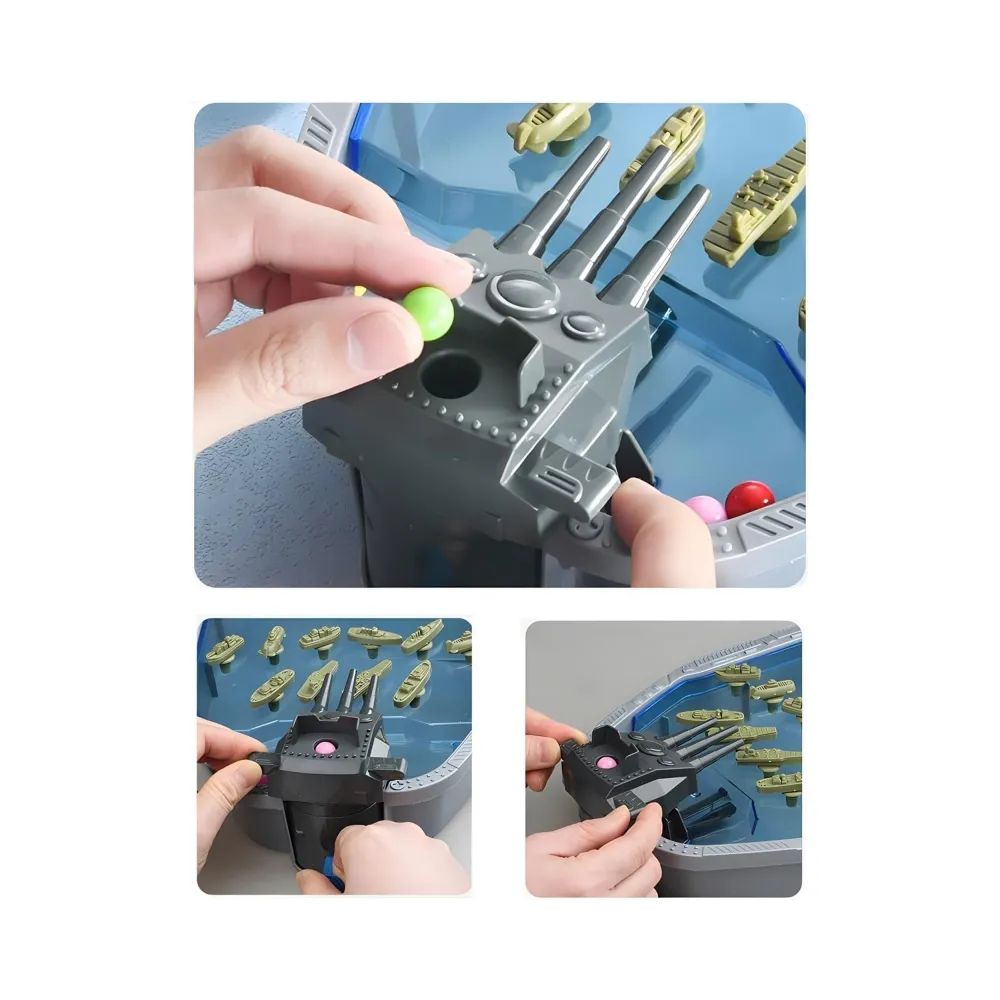 WOOPIE Gra Zręcznościowa "Bitwa Morska" Statki 3D Wyrzutnia Kulek