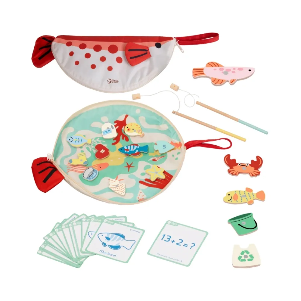 Edukacyjna gra łowienie rybek w kolorowej odsłonie