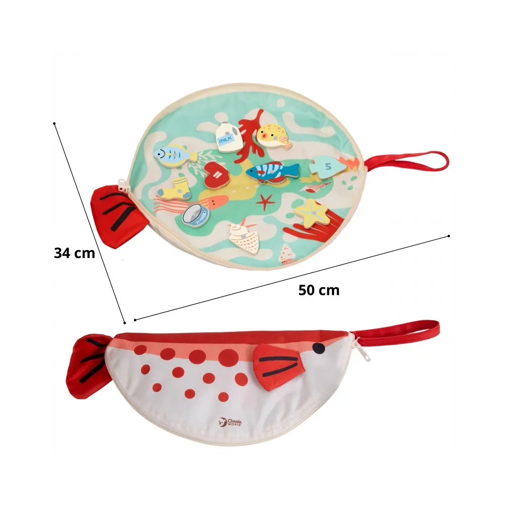 Zestaw do łowienia rybek z edukacyjnymi kartami