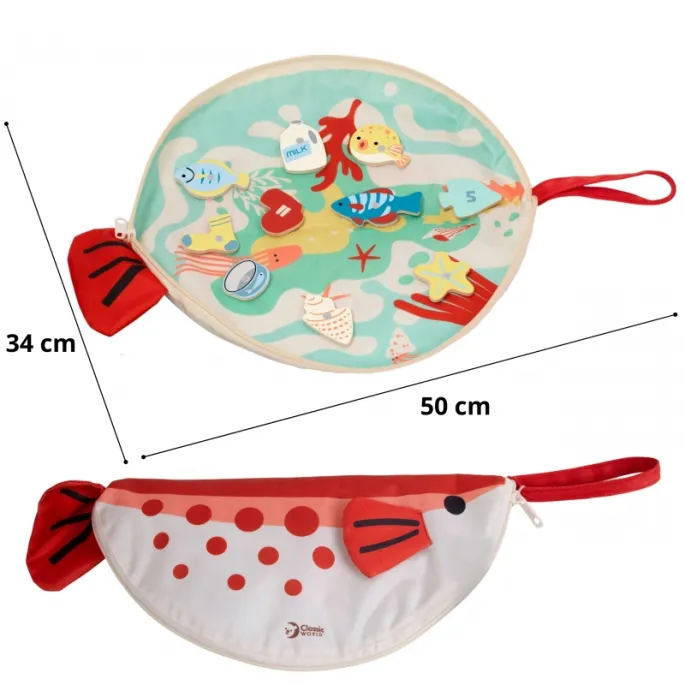 Zestaw do łowienia rybek z edukacyjnymi kartami