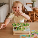 TOOKY TOY Drewniana Gra Zręcznościowa 2w1 Wyciągnij Robaczki dla Dzieci