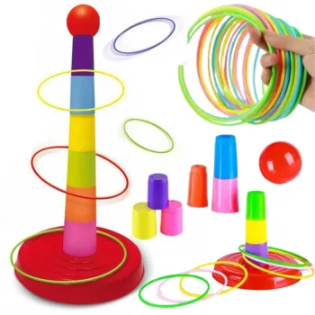 Kolorowa gra zręcznościowa rzut do celu z obręczami Woopie