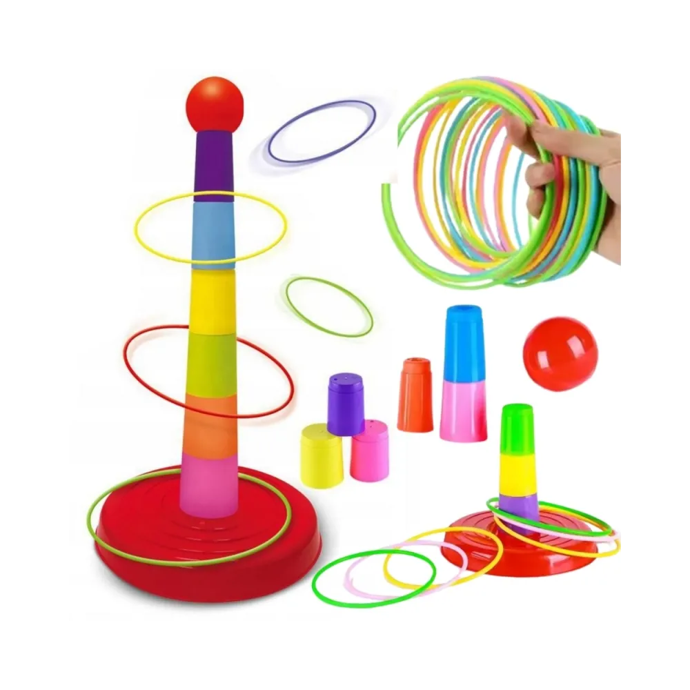 Kolorowa gra zręcznościowa rzut do celu z obręczami Woopie