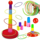 Kolorowa gra zręcznościowa rzut do celu z obręczami Woopie