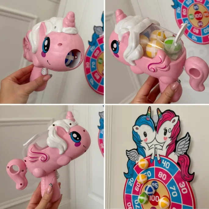 Zestaw z wyrzutnią w kształcie jednorożca