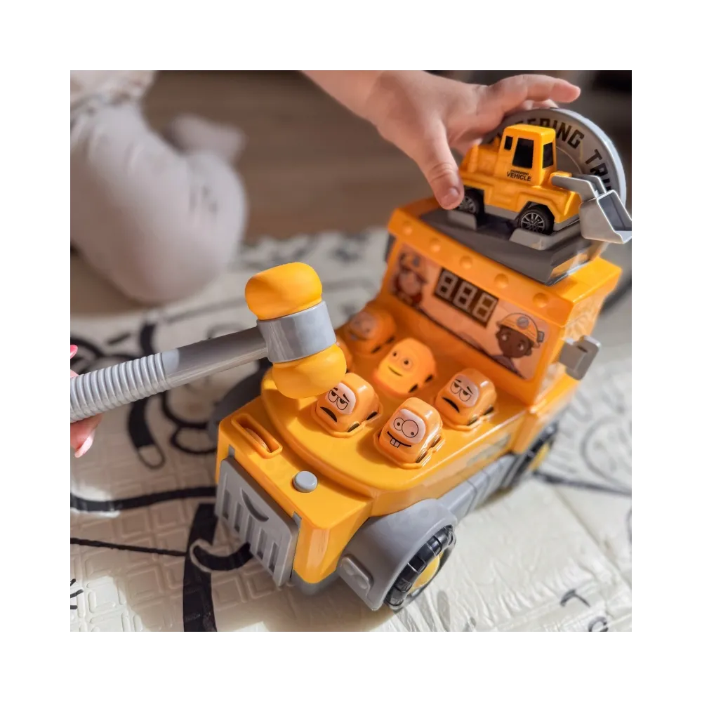 WOOPIE Gra Zręcznościowa Uderz Młotkiem Wbijak Plac Budowy z Akcesoriami