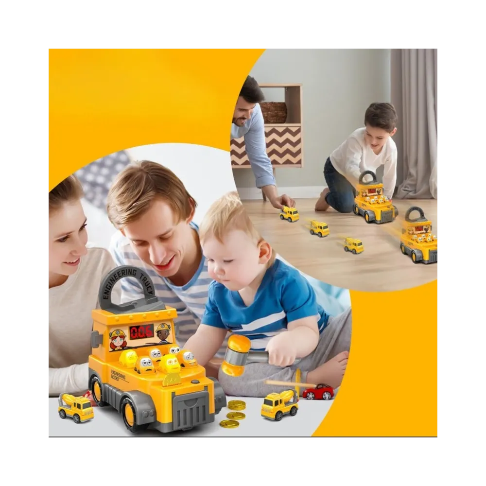 WOOPIE Gra Zręcznościowa Uderz Młotkiem Wbijak Plac Budowy z Akcesoriami