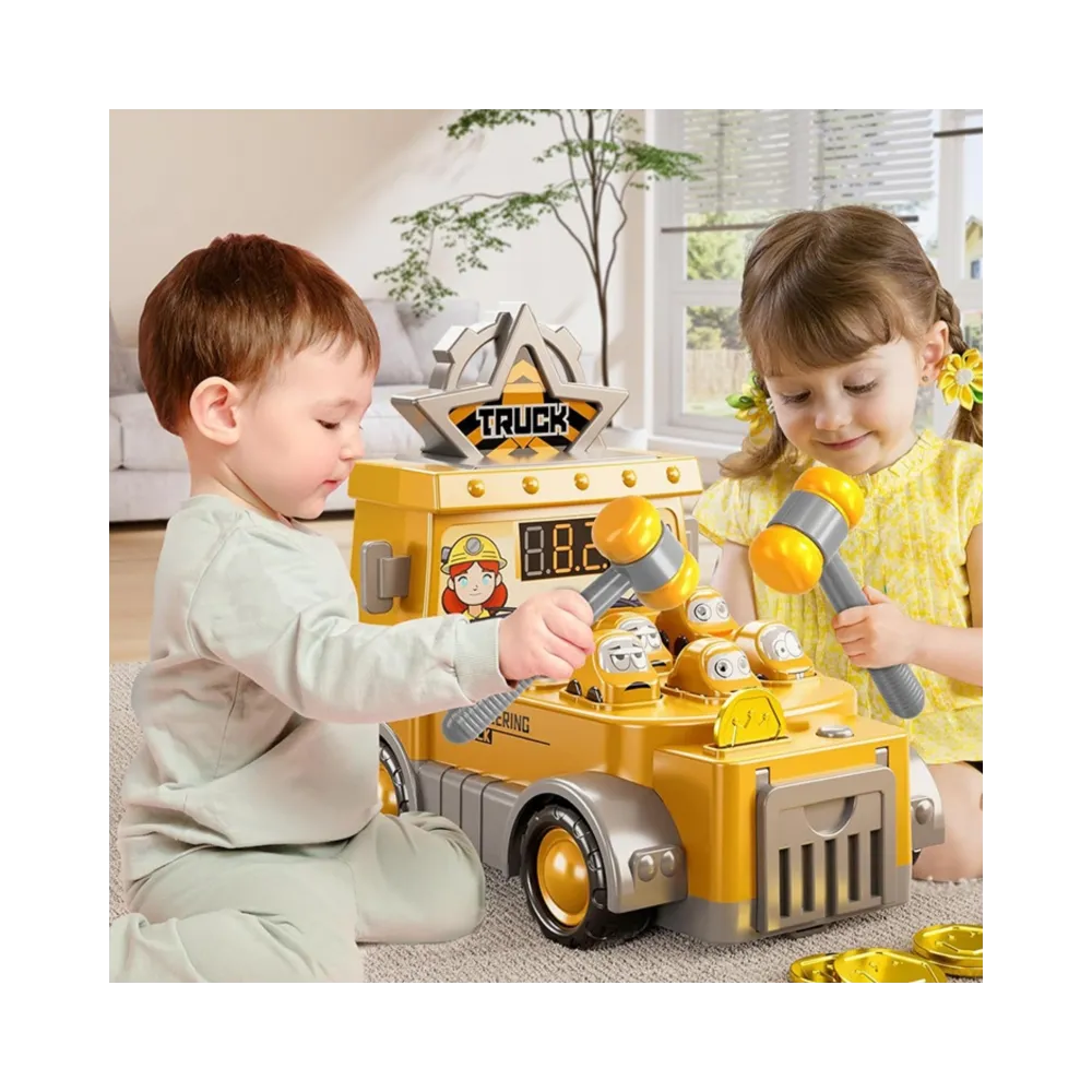 WOOPIE Gra Zręcznościowa Uderz Młotkiem Wbijak Plac Budowy z Akcesoriami