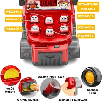 WOOPIE Gra Zręcznościowa Uderz Młotkiem Wbijak Straż Pożarna z Akcesoriami