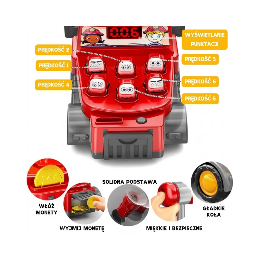 WOOPIE Gra Zręcznościowa Uderz Młotkiem Wbijak Straż Pożarna z Akcesoriami
