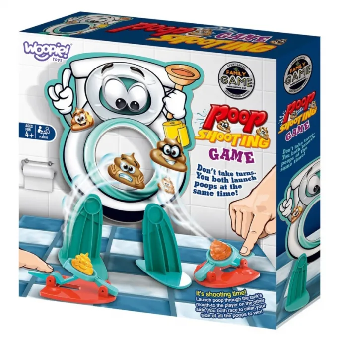 Zestaw z tablicą w kształcie toalety i kupkami